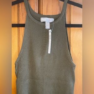 ASOS Racerback khaki green knit tank